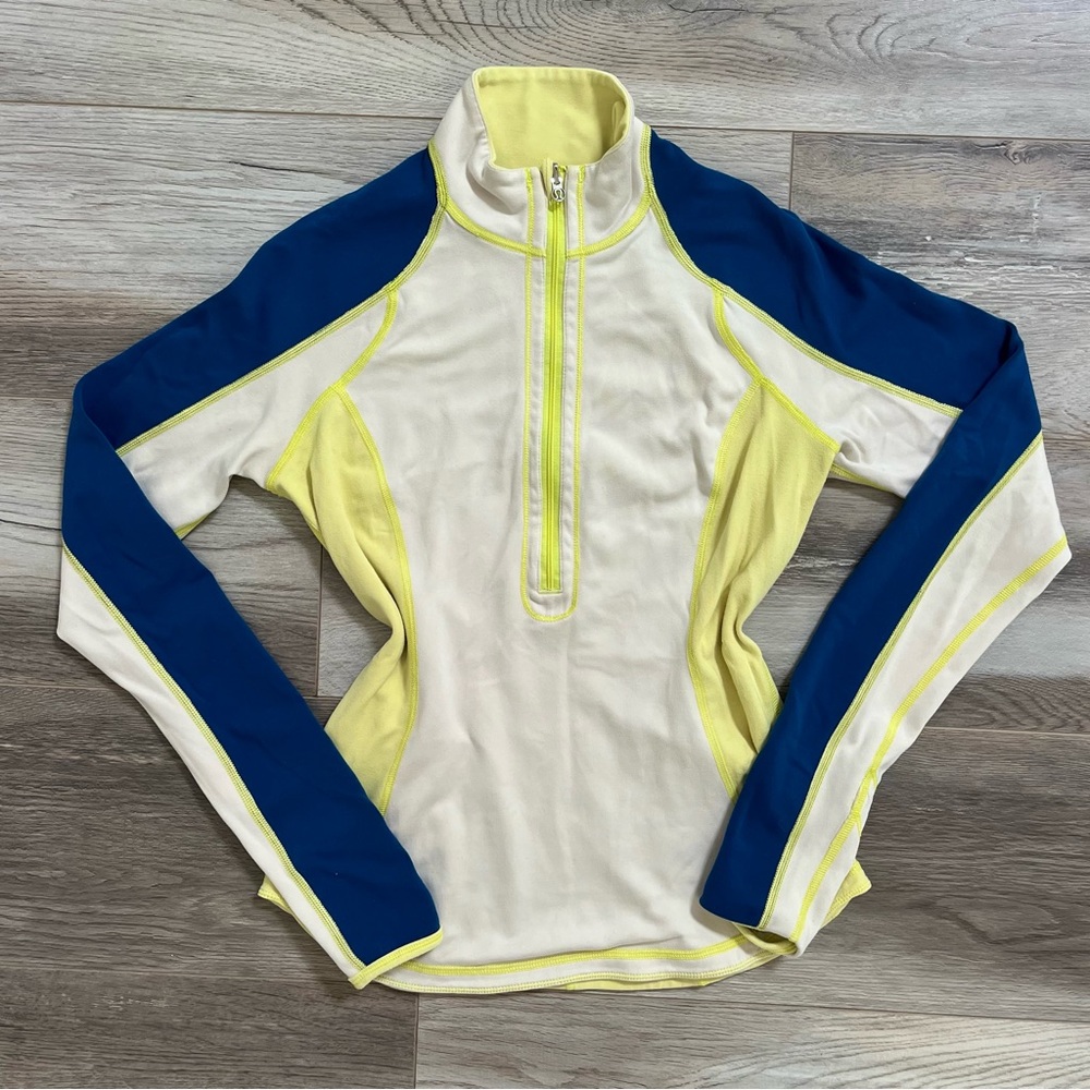 LULULEMON Run U-Turn Pullover 1/2 Zip Reversible Track Jacket Neon Womens Size 4